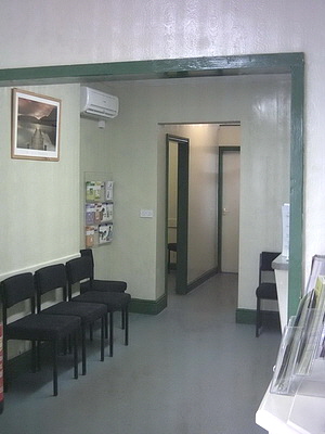 Waiting room viewed from the in door